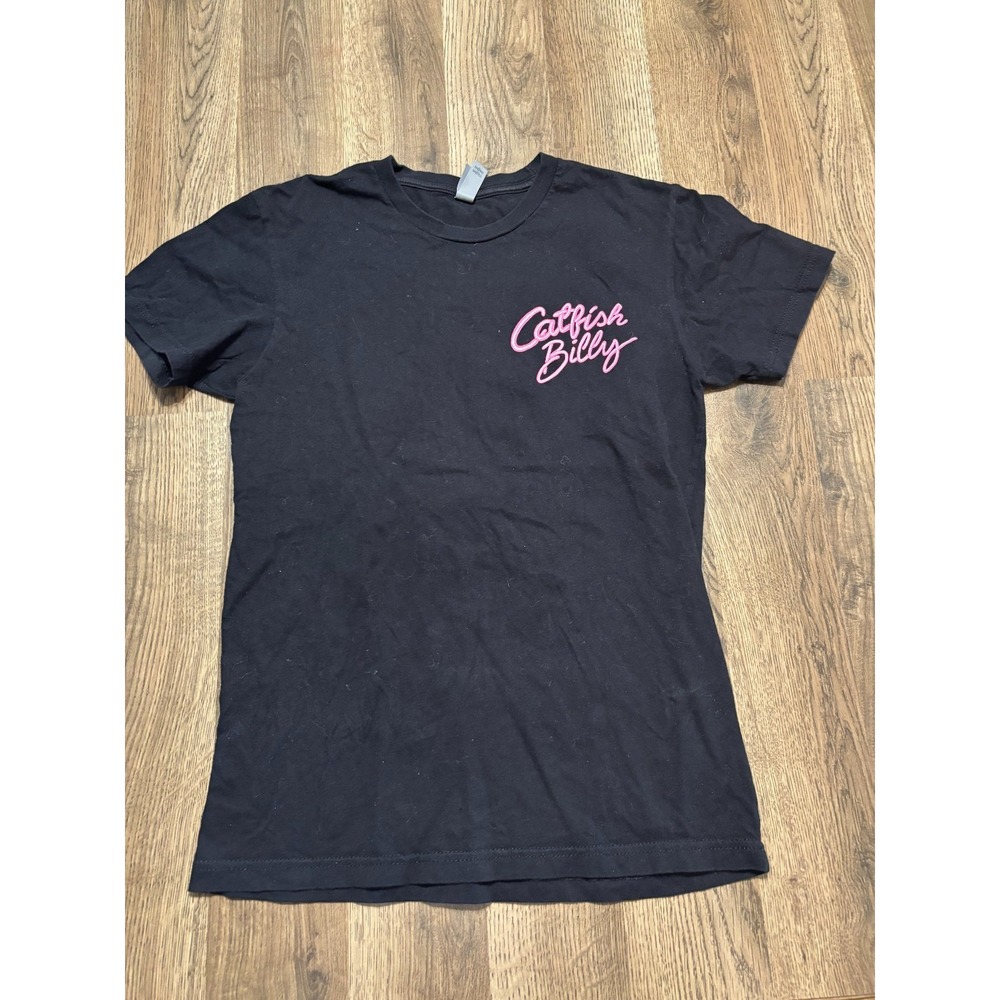 Next Level Shirt, Women's Size Small, Black, Catfish Billy, Graphic Print